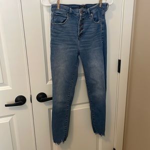 Abercrombie and Fitch high waisted skinny jeans.